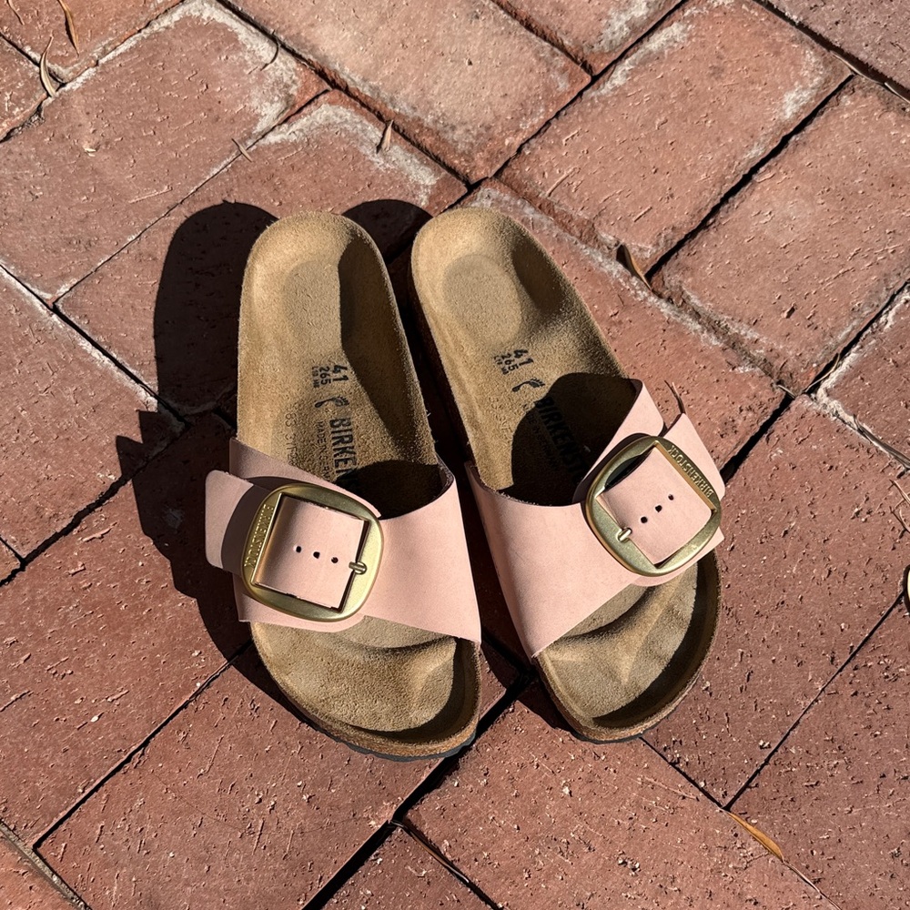 Pink Madrid Birkenstock with Gold Buckle